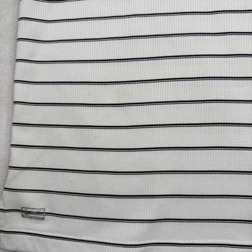 Nike Performance‎ Mens Golf Polo Shirt White Blue Striped Large 288311-100